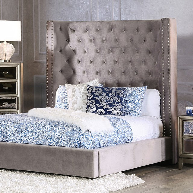 Rosabelle Bed Model Cm7669Gy-Queen Bed By Furniture Of America 