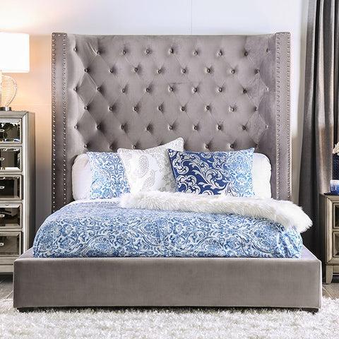 Rosabelle Bed Model Cm7669Gy-E.King Bed By Furniture Of America 