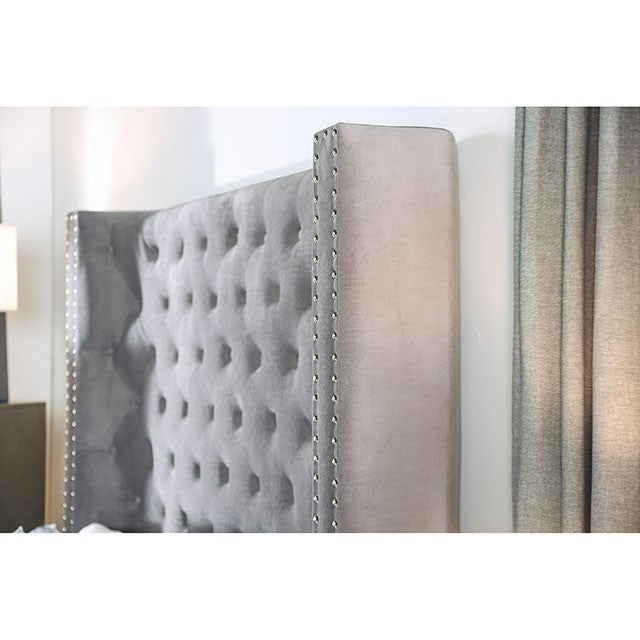 Mirabelle Bed Model Cm7679Gy-Queen Bed By Furniture Of America 