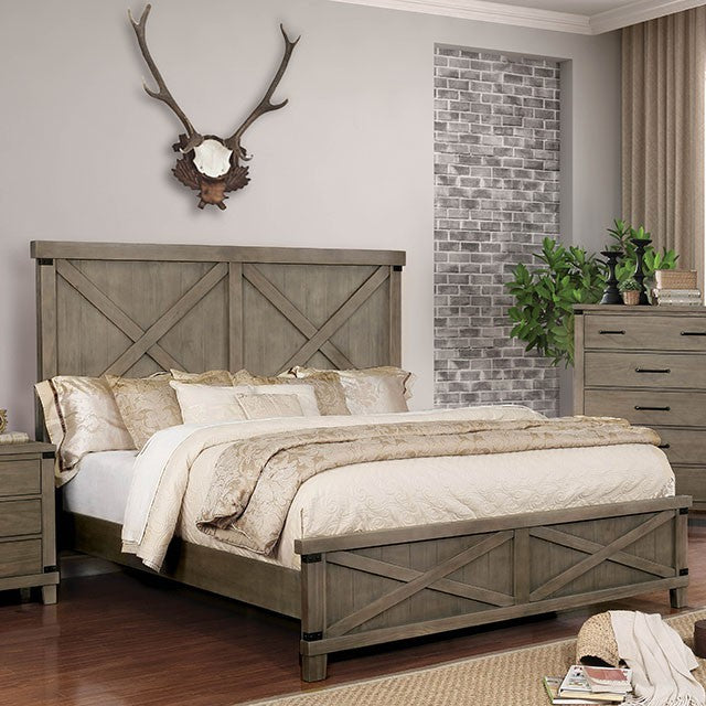 Bianca Bed Model Cm7734Gy-Queen Bed By Furniture Of America 