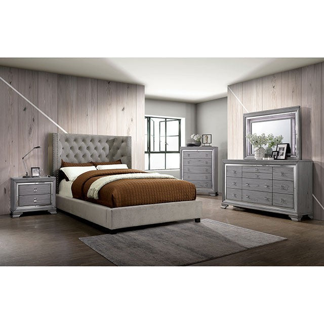 Cayla Bed Model Cm7779Gy-Queen Bed By Furniture Of America 