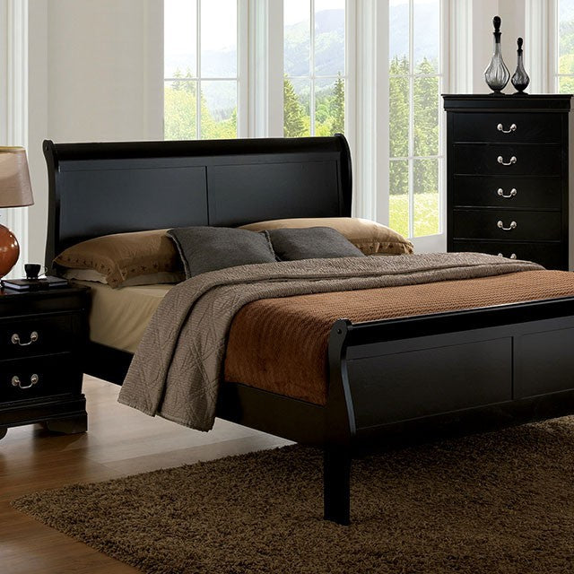 Louis Philippe Bed Model Cm7866Bk-Queen Bed By Furniture Of America 