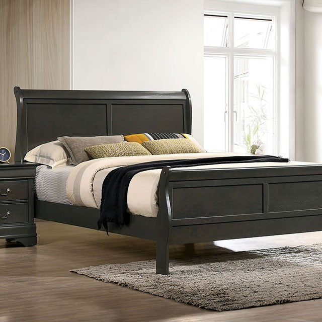 Louis Philippe Bed Model Cm7966Gy-Full Bed By Furniture Of America 