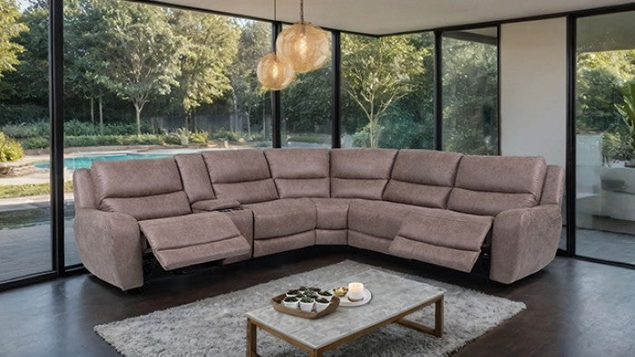 Demetrius Power Sectional Model Cm9930Br-Sect-Pm By Furniture Of America 
