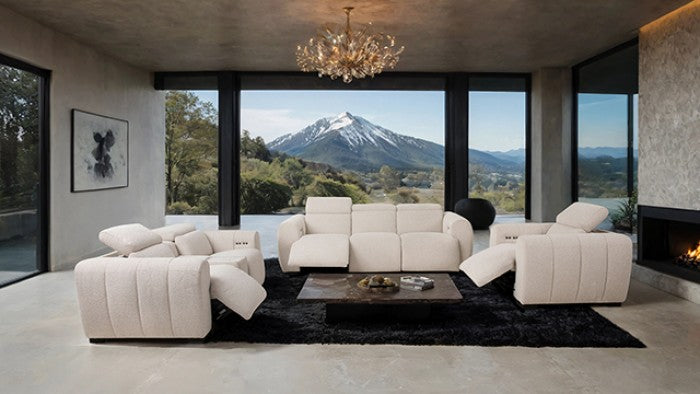 Thaddea Power Recliner Model Cm9934Wh-Ch-Pm By Furniture Of America 