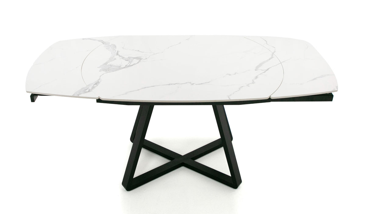 Modrest Cofrey Contemporary White Ceramic Extendable Dining Table Model VGEWD2055EA-WHT-DT