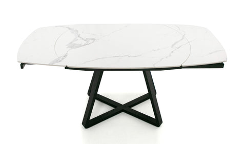 Modrest Cofrey Contemporary White Ceramic Extendable Dining Table Model VGEWD2055EA-WHT-DT