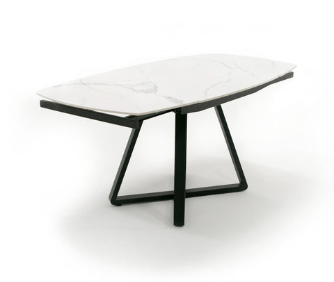 Modrest Cofrey Contemporary White Ceramic Extendable Dining Table Model VGEWD2055EA-WHT-DT