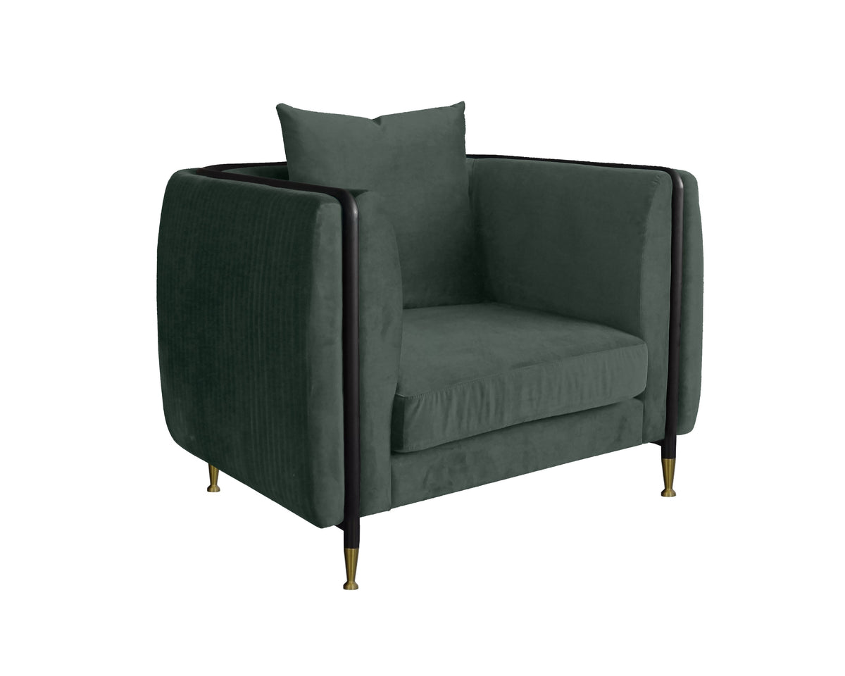 Divani Casa Oswego Modern Dark Green Jade Accent Chair Model VGEUMC-9712SF-GRN-CH