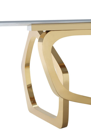 Modrest Colton Modern Gray Microlite & Gold Dining Table Model VGZAT112-GRY