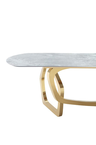 Modrest Colton Modern Gray Microlite & Gold Dining Table Model VGZAT112-GRY