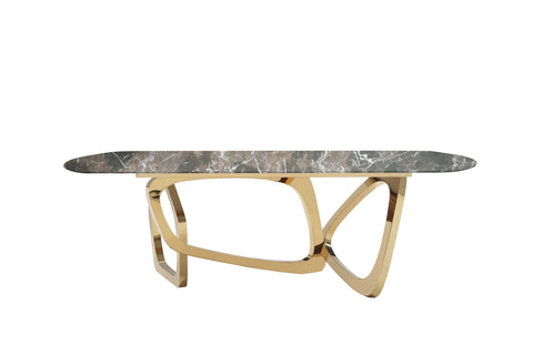 Modrest Colton Modern Brown & Gold Dining Table Model VGZAT112-BRN-DT