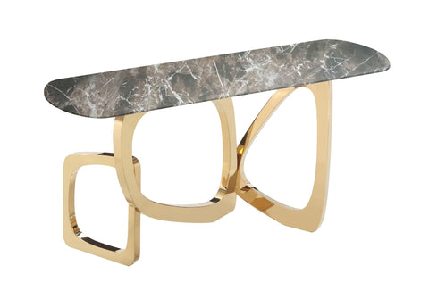 Modrest Colton Glam Brown & Gold Console Table Model VGZAX112-BRN-CON