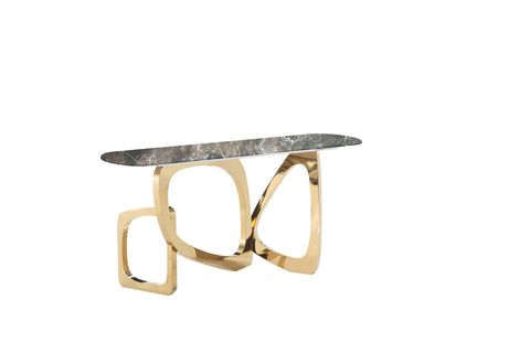 Modrest Colton Glam Brown & Gold Console Table Model VGZAX112-BRN-CON