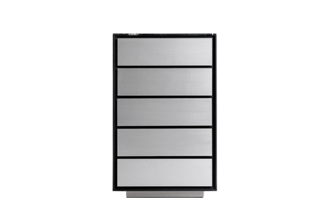 Modrest Concord Modern Black Marble & Black Ash & Aluminum Chest Model VGVC-J2301-5H