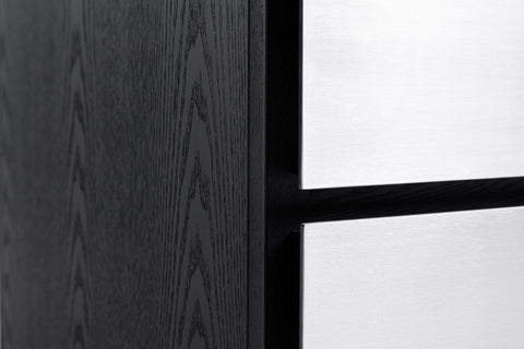 Modrest Concord Modern Black Marble & Black Ash & Aluminum Chest Model VGVC-J2301-5H