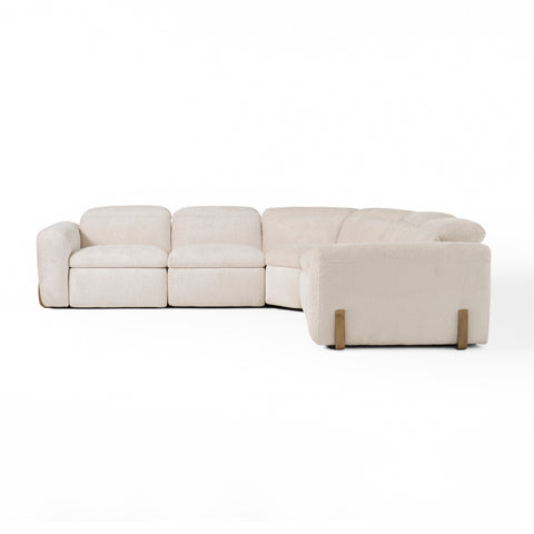 Divani Casa Conrad Modern Beige Fabric Sectional With 3 Recliners Model VGKVKM.856-SND