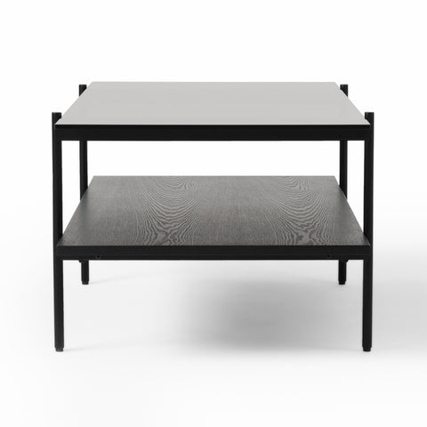 Modrest Conley Mid Century Modern Grey Glass & Black Ash Coffee Table Model VGDWJ5934