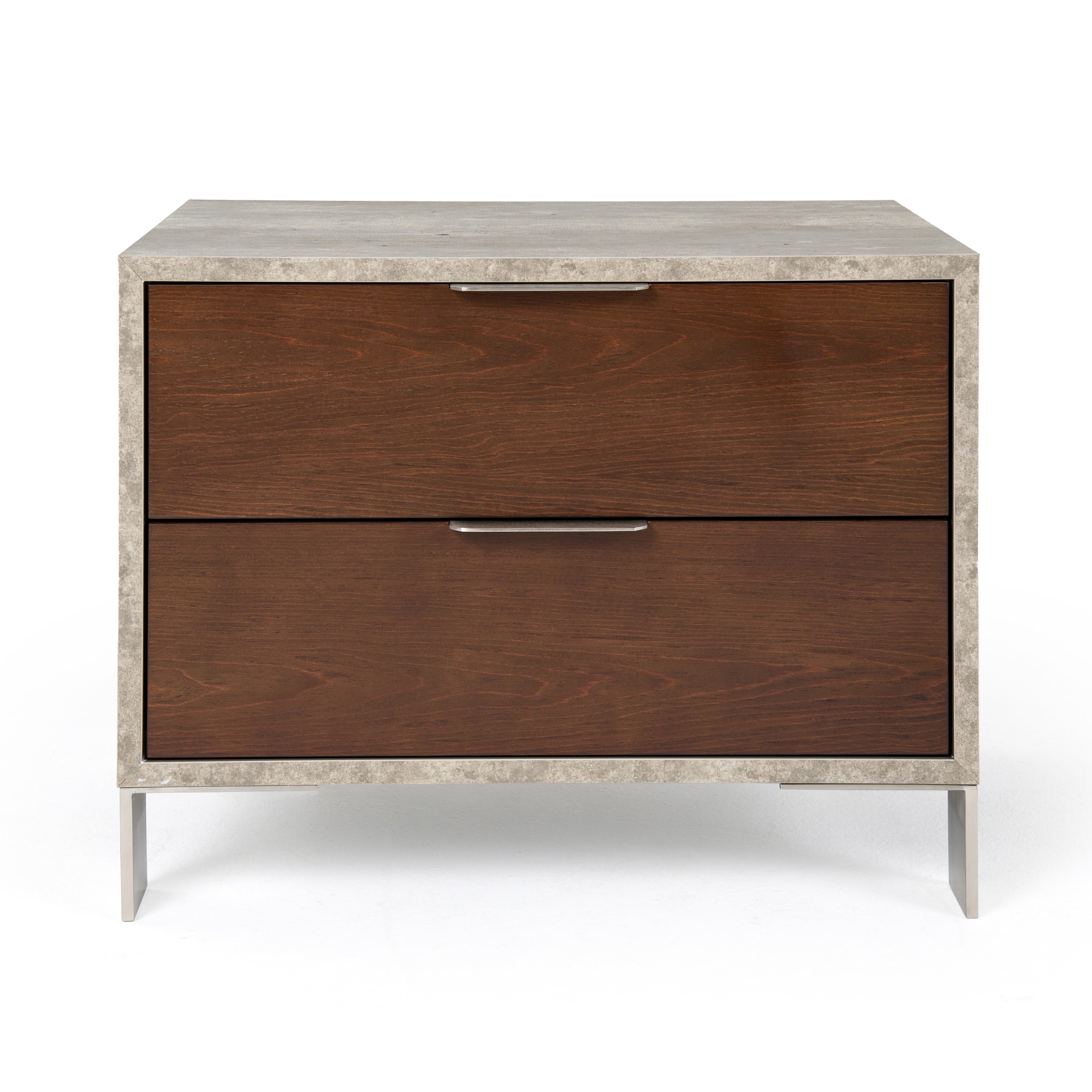 Nova Domus Conner Modern Dark Walnut & Faux Concrete Nightstand Model VGAN-CONNER-NS-DK