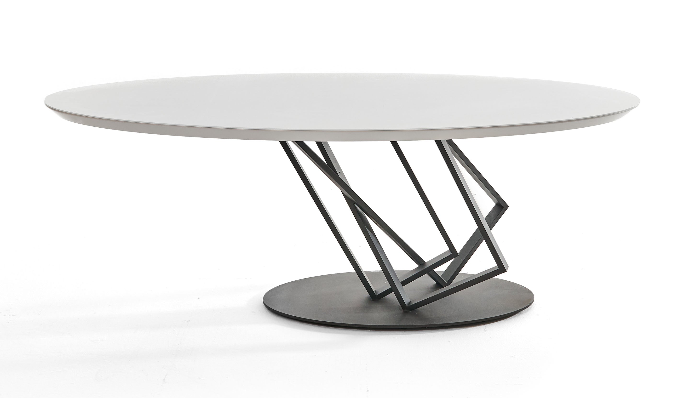 Modrest Corbett Modern High Gloss White With Frosted Glass Dining Table Model VGVCT1920-3