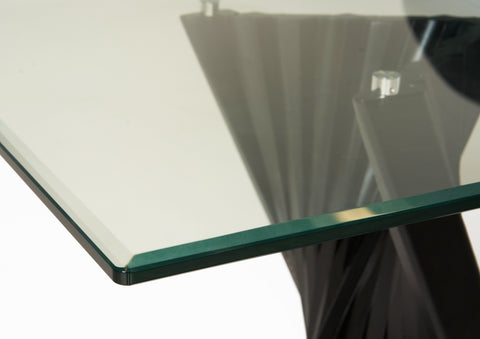 Modrest Corbin Mid Century Black Ash & Glass Dining Table Model VGCSDT-1571-BLK