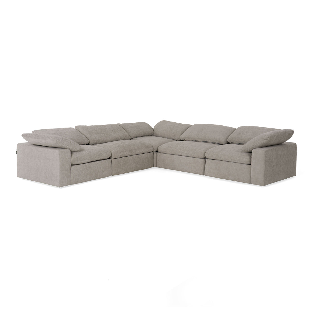 Divani Casa Corinth Modern Gray Fabric Sectional Sofa With 3 Power Recliners Model VGKM-KM.920-GRY