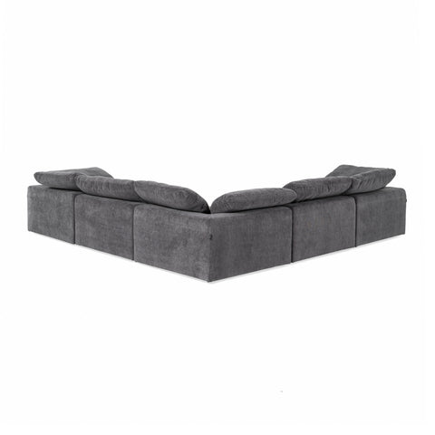 Divani Casa Corinth Modern Dark Gray Fabric Sectional Sofa With 3 Power Recliners Model VGKM-KM.920-CHAR