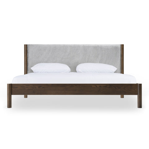 Modrest Carolina Modern Grey Fabric & Wenge Bed Model VGMA-BR-167-BED-WNG