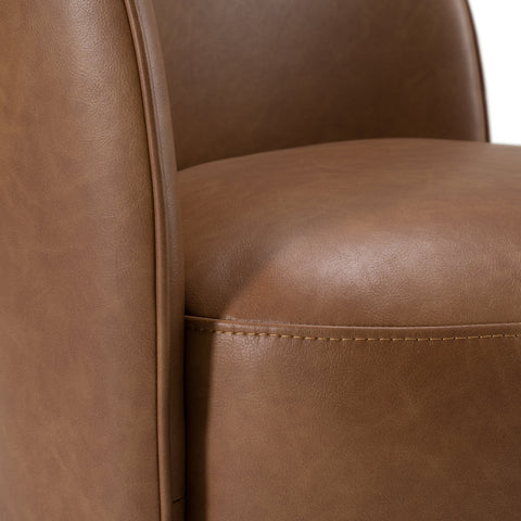 Modrest Correa Modern Brown Vegan Leather Swivel Dining Chair Model VGKK-KF.Y1179-BRN