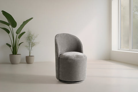 Modrest Correa Modern Dove Grey Fabric Swivel Dining Chair Model VGKK-KF.Y1179-DOVE
