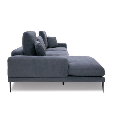 Divani Casa Corwith Modern Blue Fabric Left Facing Sectional  Model VGMB-C019-BLU