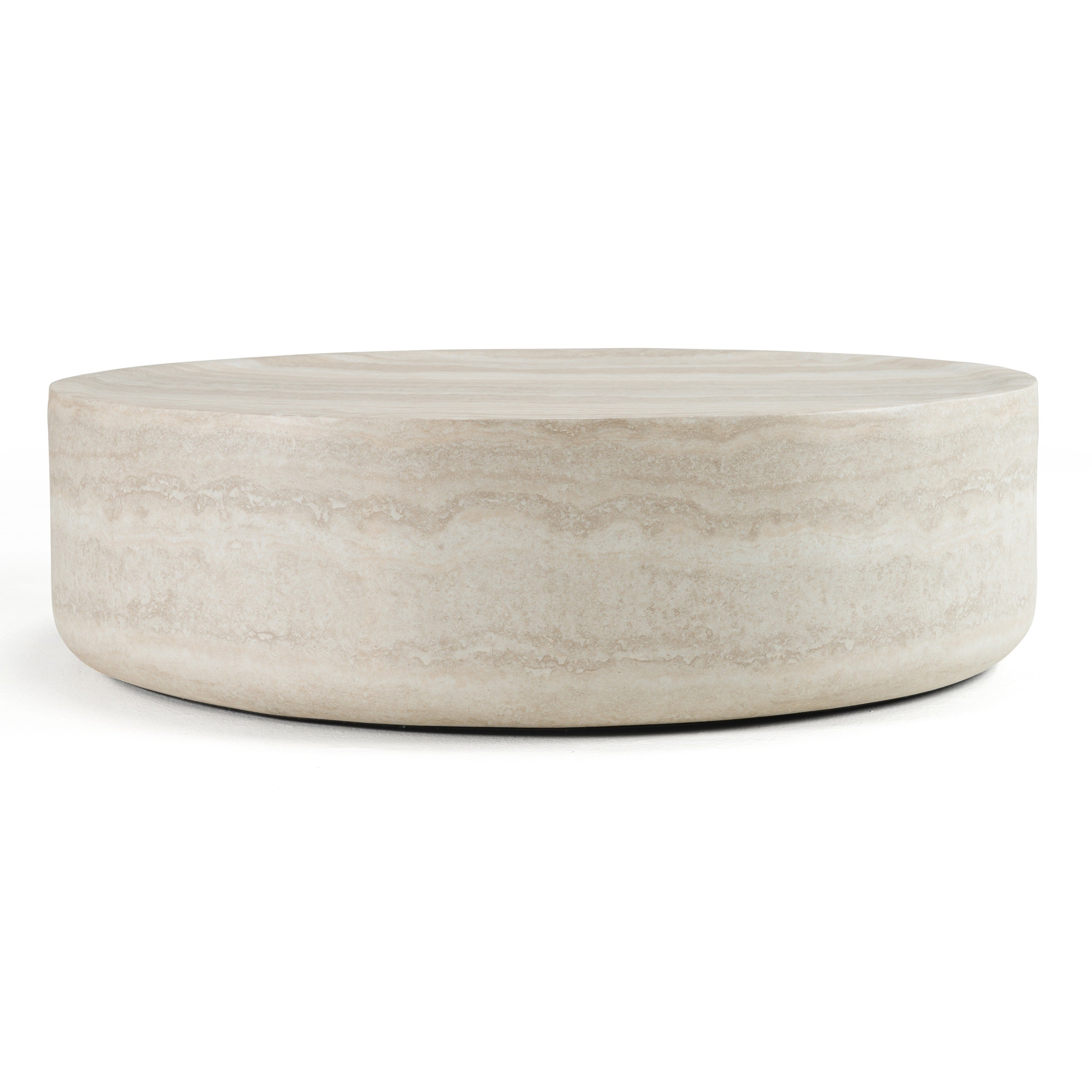 Modrest Cozad Modern Faux Travertine Round Coffee Table Model VGVC-CT25093