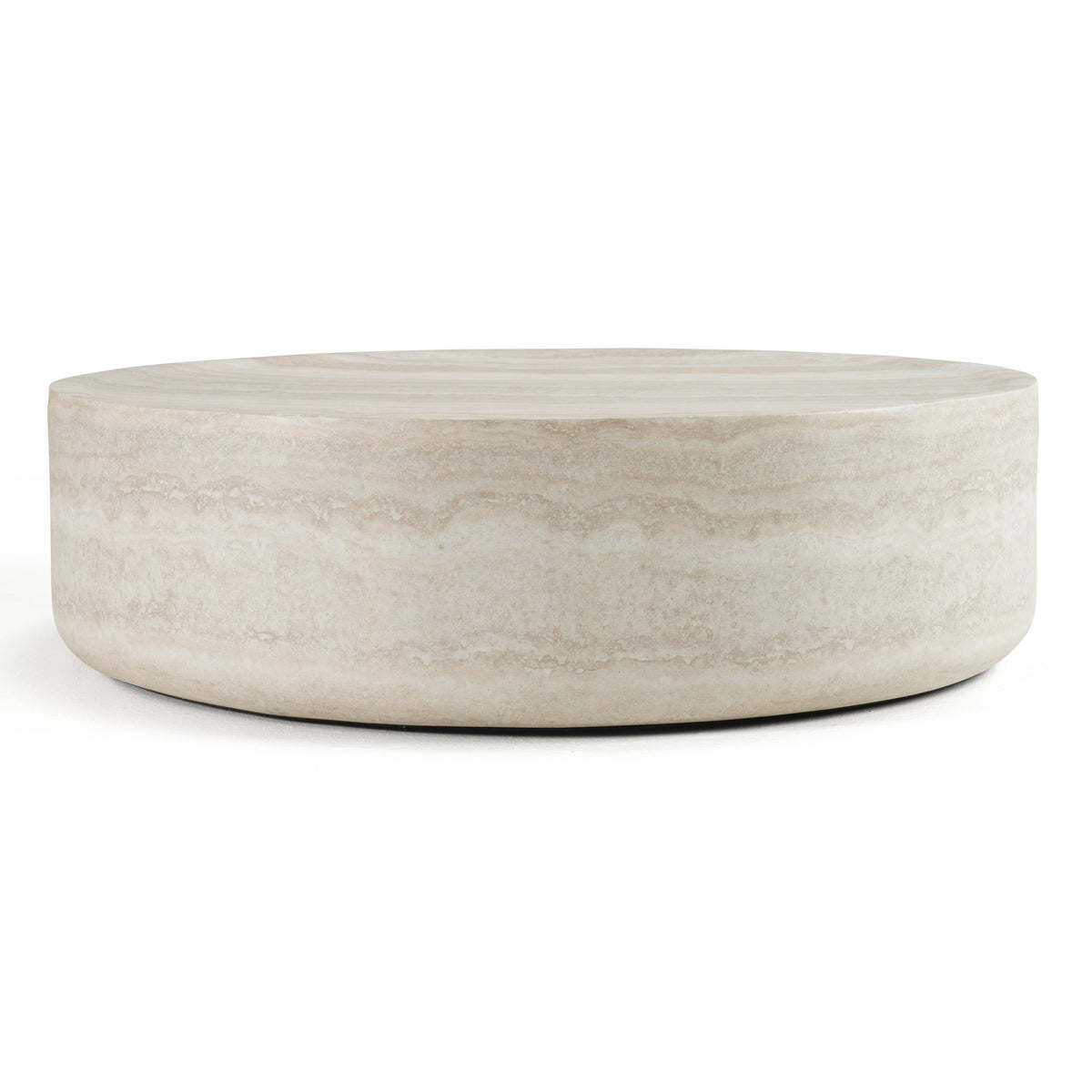 Modrest Cozad Modern Faux Travertine Round Coffee Table Model VGVC-CT25093