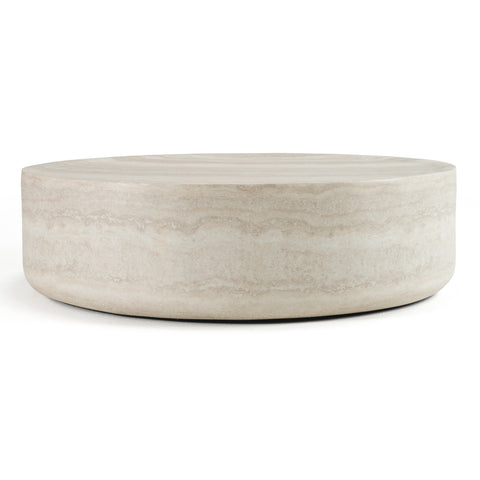 Modrest Cozad Modern Faux Travertine Round Coffee Table Model VGVC-CT25093