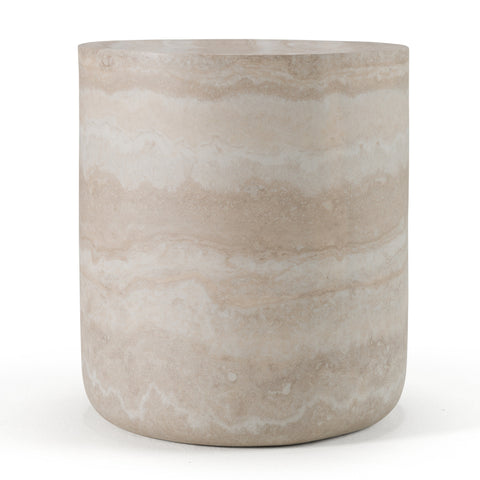Modrest Cozad Modern Faux Travertine Round End Table Model VGVC-ET25093