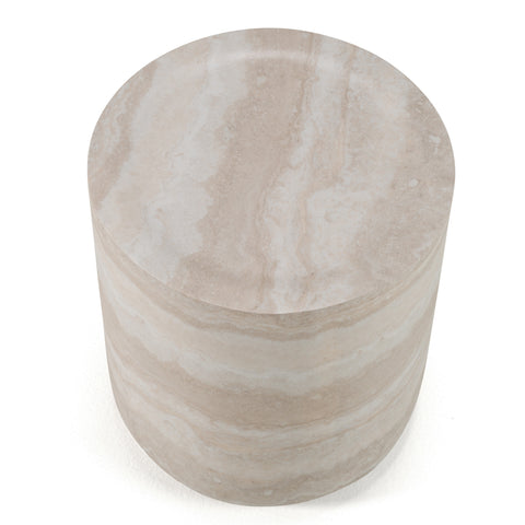 Modrest Cozad Modern Faux Travertine Round End Table Model VGVC-ET25093