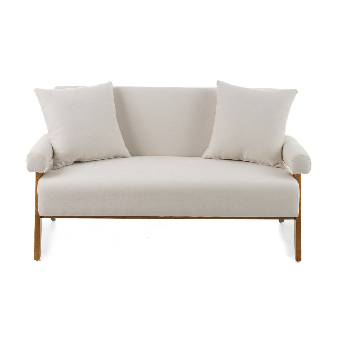 Modrest Cynthia Modern White Fabric & Wood Loveseat Model VGRH-RHS-S204-2