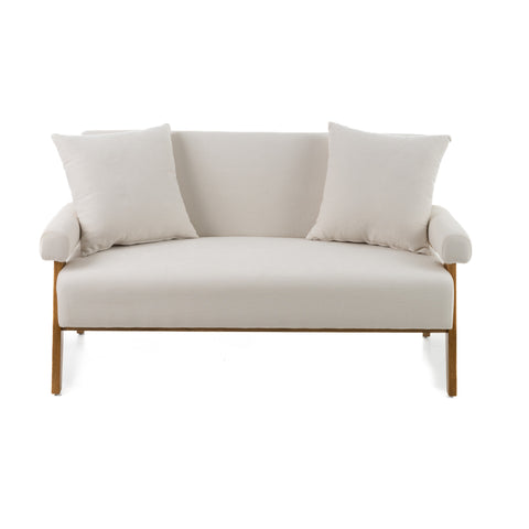 Modrest Cynthia Modern White Fabric & Wood Loveseat Model VGRH-RHS-S204-2
