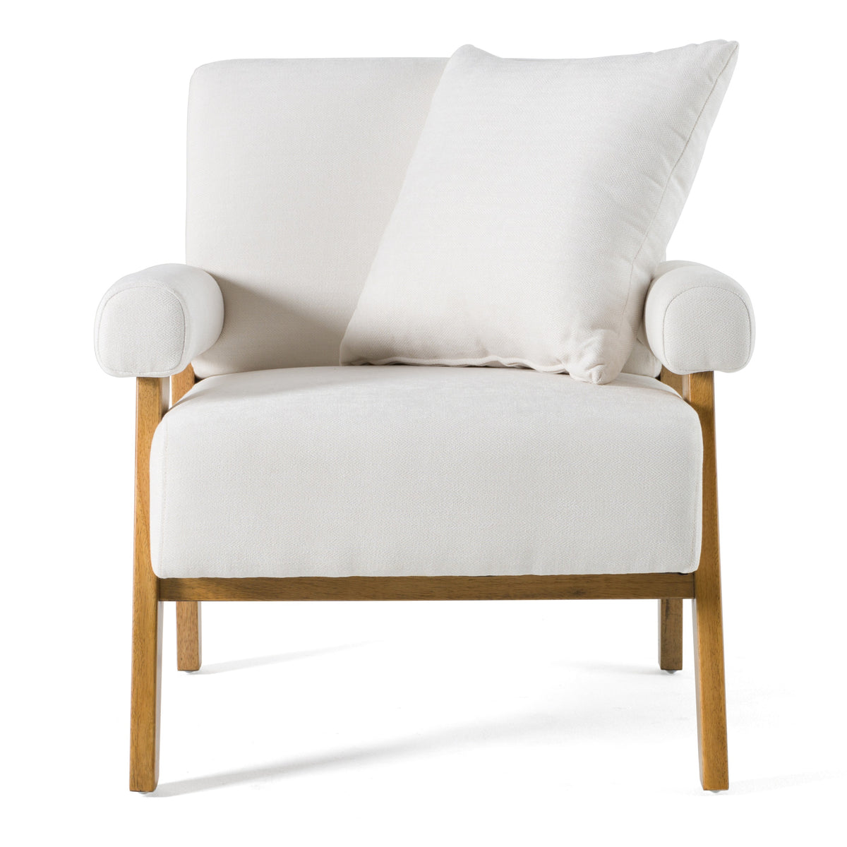 Modrest Cynthia Modern White Fabric & Wood Accent Chair Model VGRH-RHS-S204-1