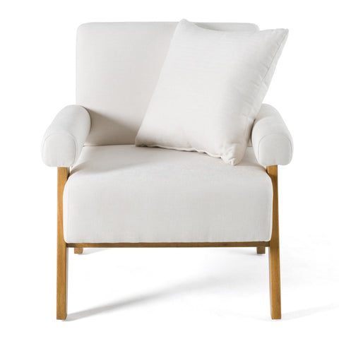 Modrest Cynthia Modern White Fabric & Wood Accent Chair Model VGRH-RHS-S204-1