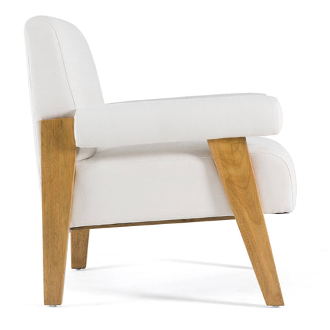 Modrest Cynthia Modern White Fabric & Wood Accent Chair Model VGRH-RHS-S204-1