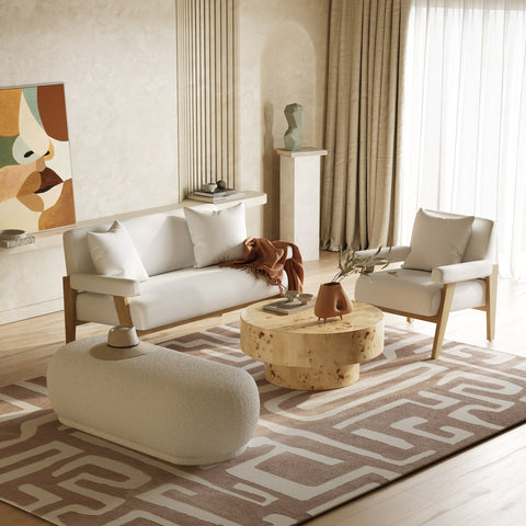 Modrest Cynthia Modern White Fabric & Wood Accent Chair Model VGRH-RHS-S204-1