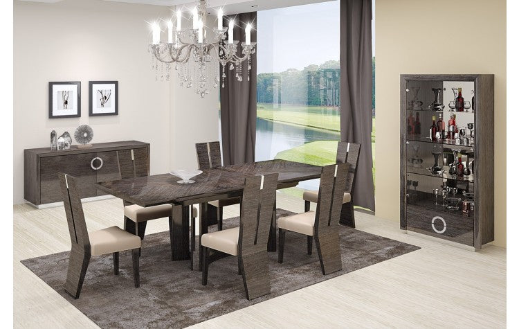 D59 High Gloss Gray Dining Table with 6 ChairModel:  D59-SET-GRAY