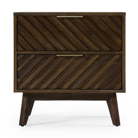 Modrest Daisy Mid Century Dark Acacia Nightstand Model VGWDKYOTO-NS