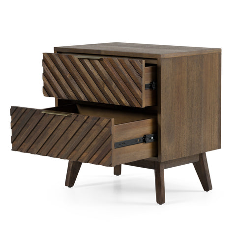 Modrest Daisy Mid Century Dark Acacia Nightstand Model VGWDKYOTO-NS