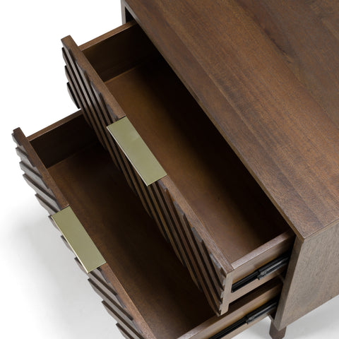 Modrest Daisy Mid Century Dark Acacia Nightstand Model VGWDKYOTO-NS