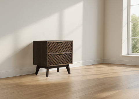 Modrest Daisy Mid Century Dark Acacia Nightstand Model VGWDKYOTO-NS