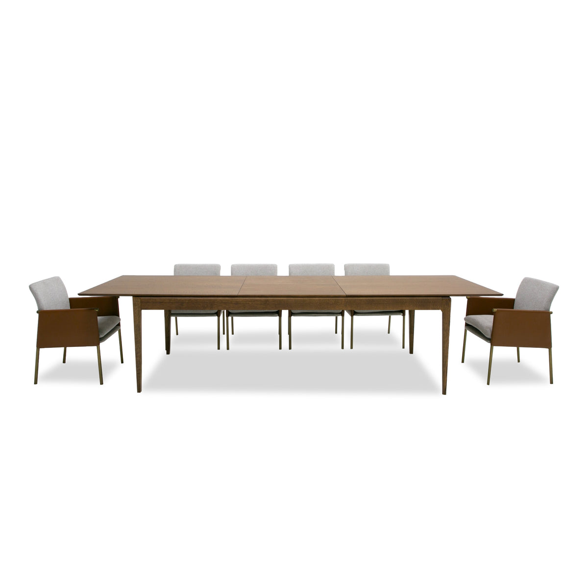 Modrest Dallas Mid Century Modern Brown Oak Extendable Dining Table Model VGME-121256-DT