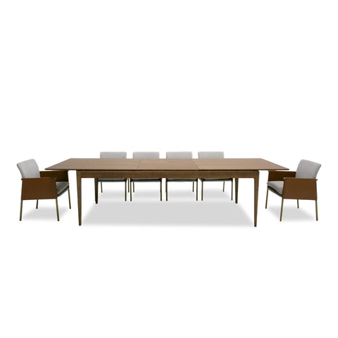 Modrest Dallas Mid Century Modern Brown Oak Extendable Dining Table Model VGME-121256-DT