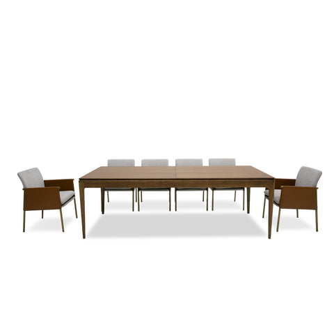 Modrest Dallas Mid Century Modern Brown Oak Extendable Dining Table Model VGME-121256-DT
